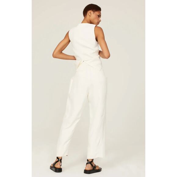 Co Pants Womens 8 White Draped Pocket Trousers High Rise Pleated - Picture 4 of 13